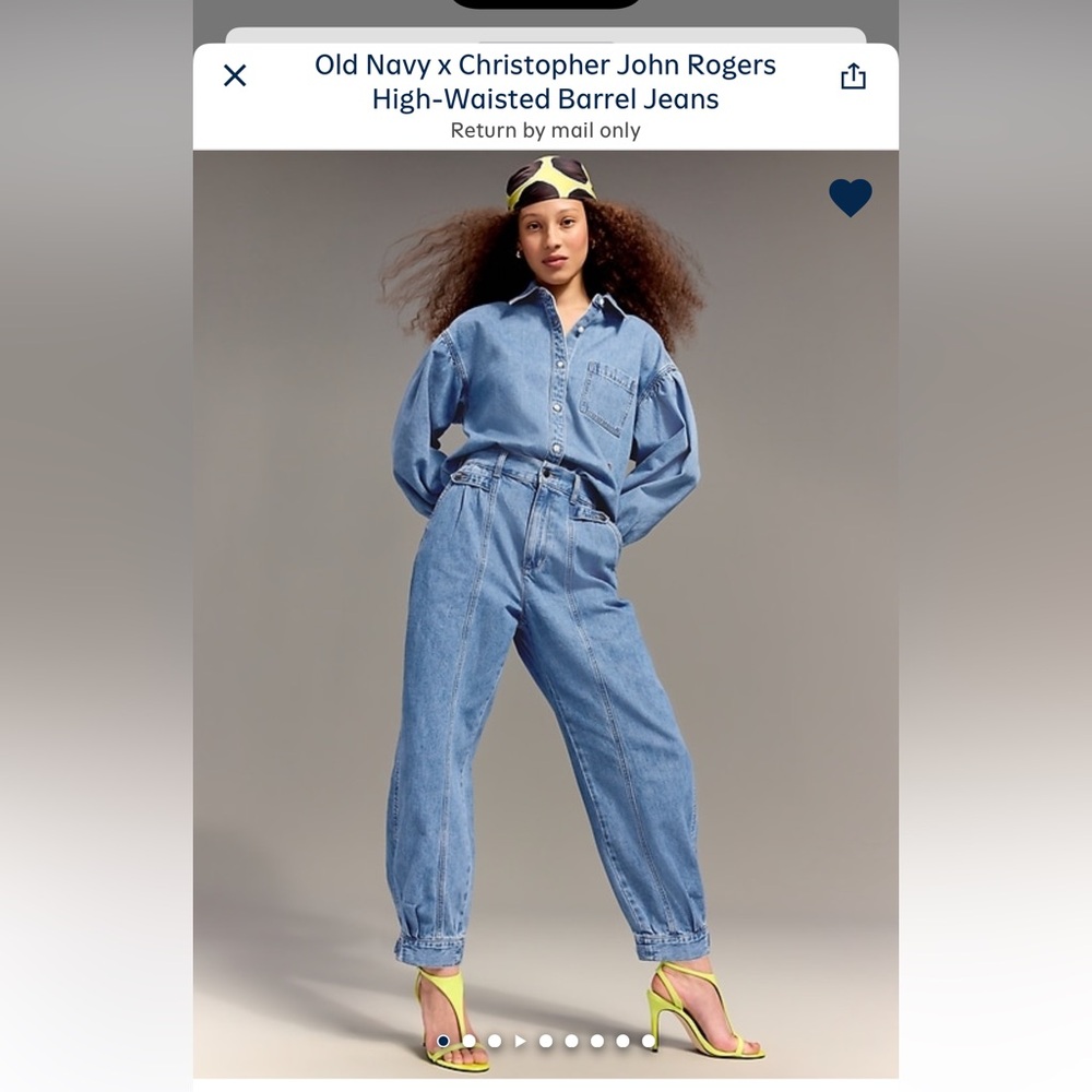 Old Navy x Christopher John Rogers NWT High Waisted Barrel Jeans Sz 12 SOLD OUT